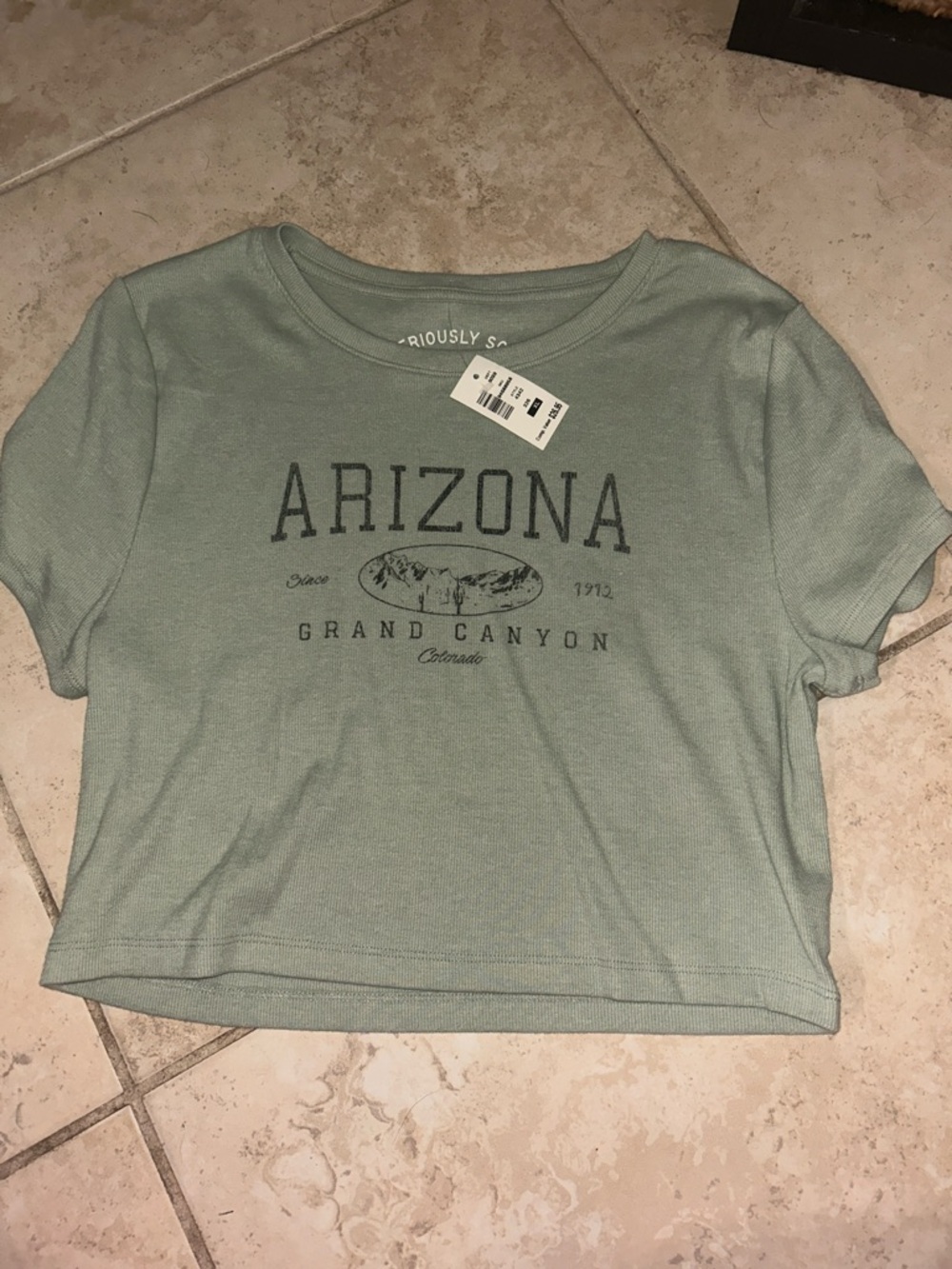 Aeropostale Sage Green 'Arizona Grand Canyon' Crop Top